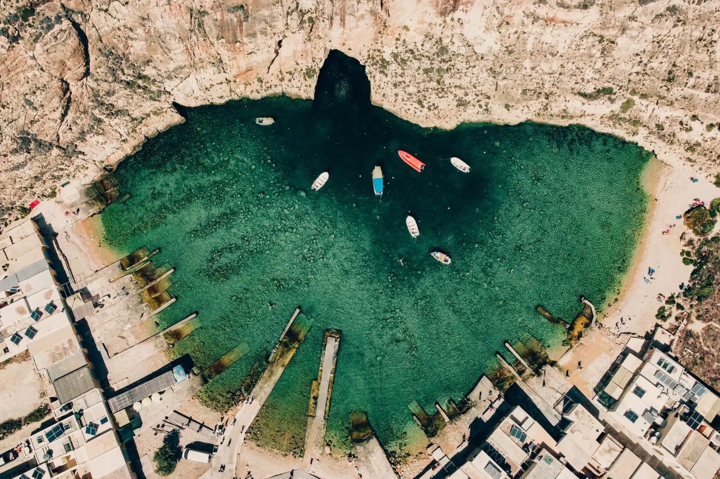 A Gozo bay from directly overhead